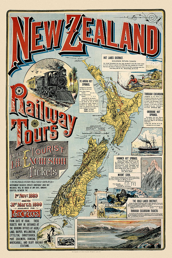 New Zealand Travel 1889 Photograph by Andrew Fare