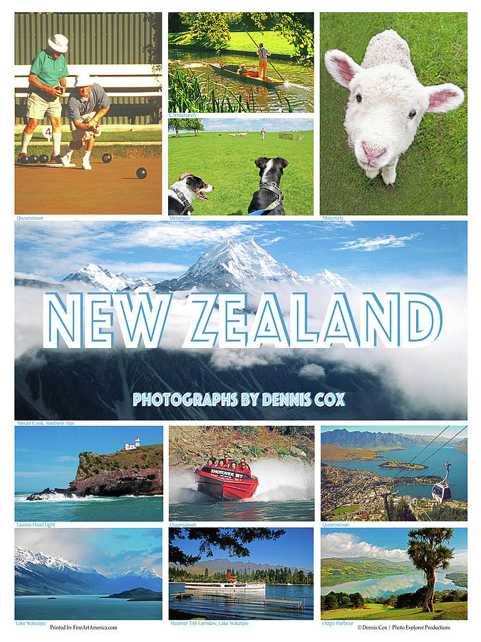 New Zealand Travel Poster Photograph