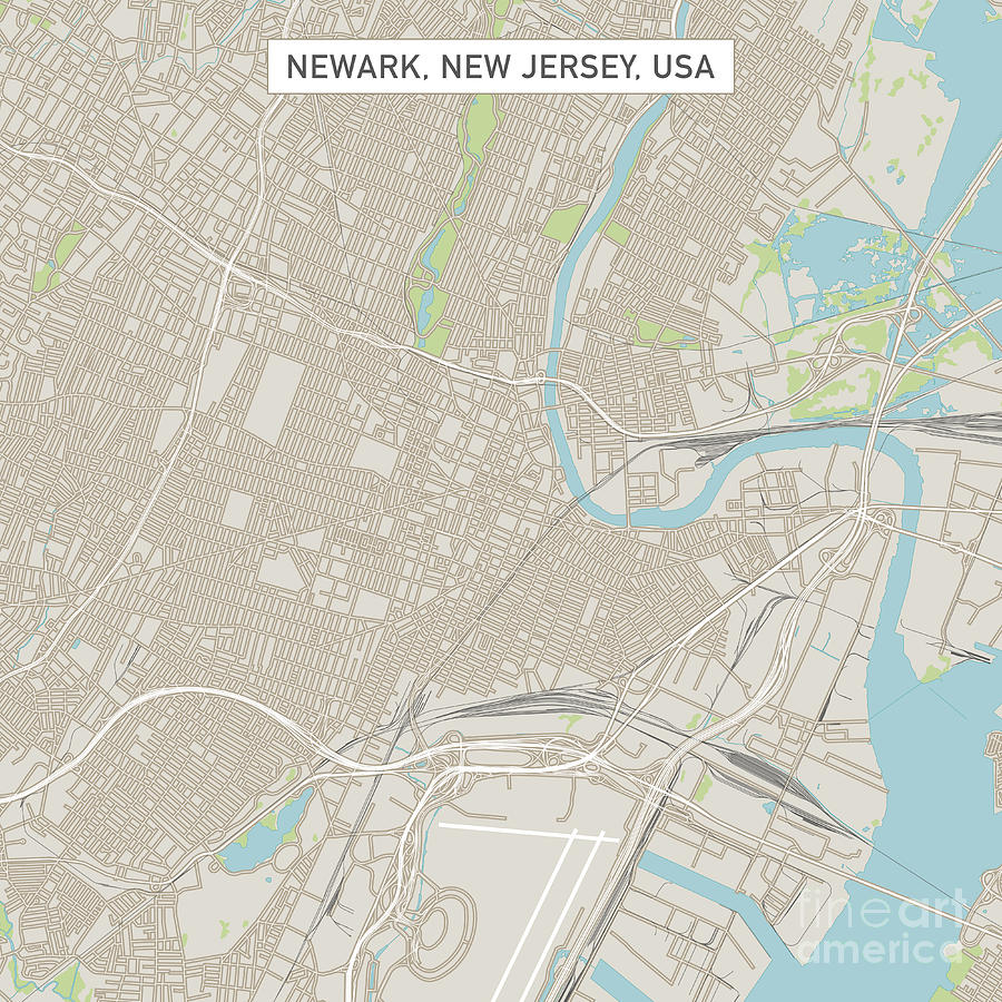 Newark New Jersey US City Street Map Digital Art By Frank Ramspott   Newark New Jersey Us City Street Map Frank Ramspott 