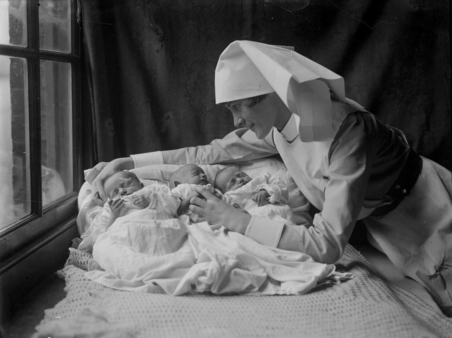 Newborn Triplets Photograph by Fox Photos