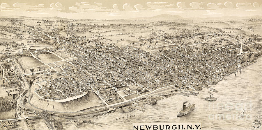 Newburgh NY Birds Eye View by Joe Santacroce Newburgh NY Birds Eye View by Joe Santacroce