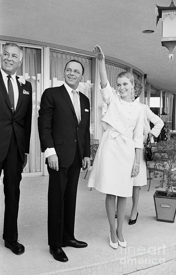 Newlyweds Frank Sinatra And Mia Farrow by Bettmann