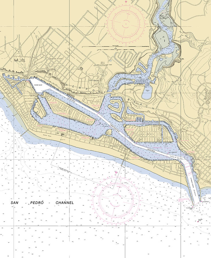 Newport Beach california Nautical Chart _v3 Mixed Media by Sea Koast