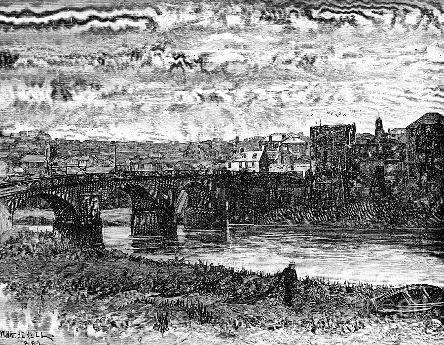 Newport Castle And Bridge, Newport Drawing by Print Collector