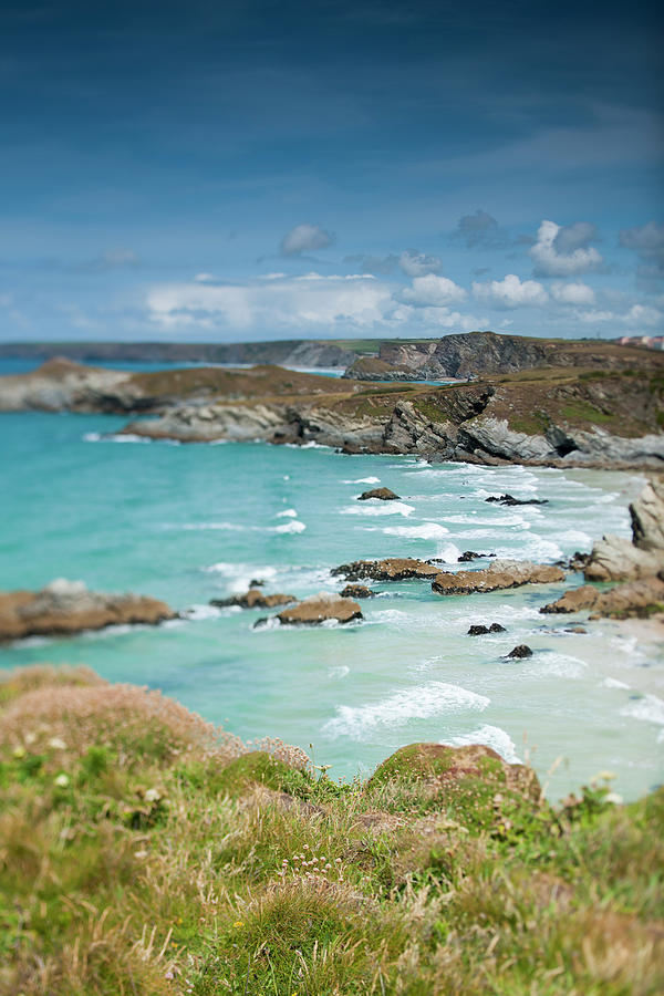 Newquay Clifftop Looking Towards Porth Photograph by Creacart