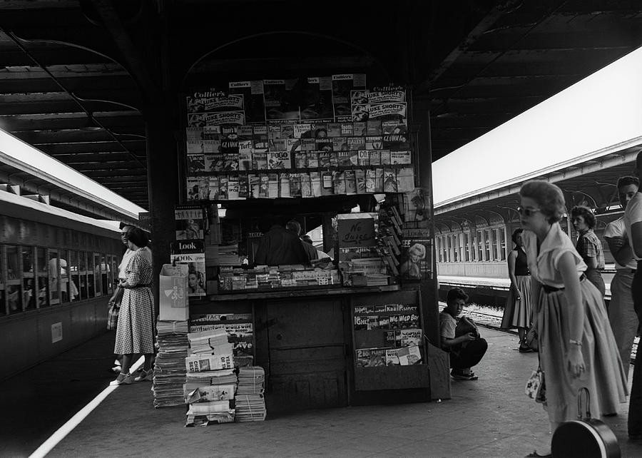 News Stand Between Train Station Photograph by George Marks News Stand Between Train Station Photograph by George Marks