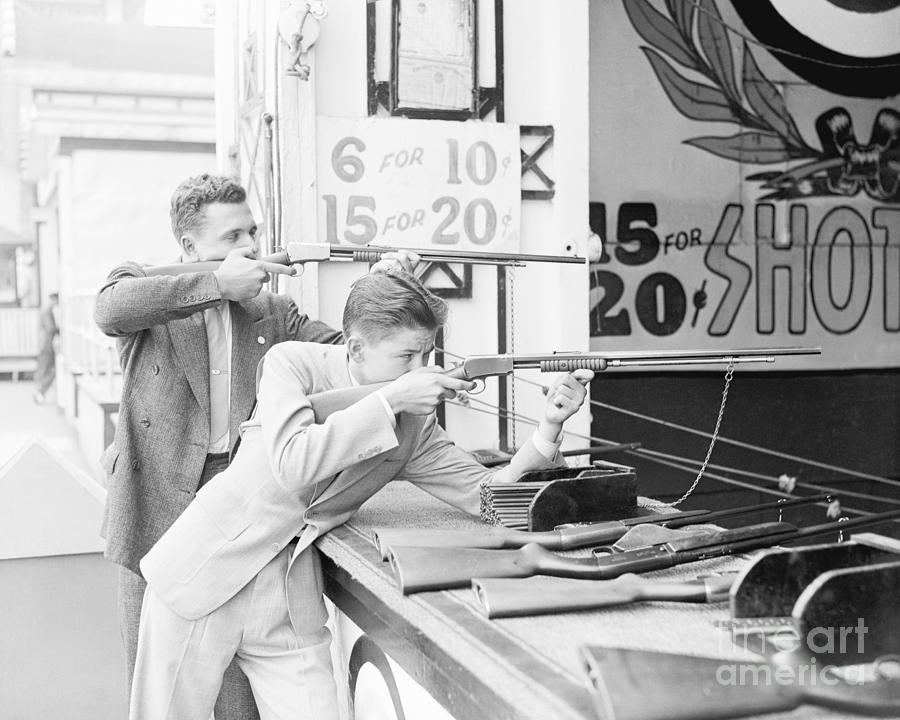 Newsboys Shooting T Coney Island Photograph by Bettmann
