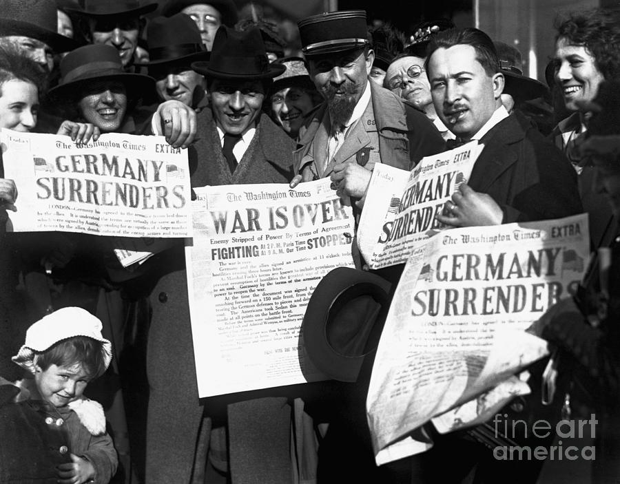 Newspaper Headlines On Armistice Day Photograph by Bettmann