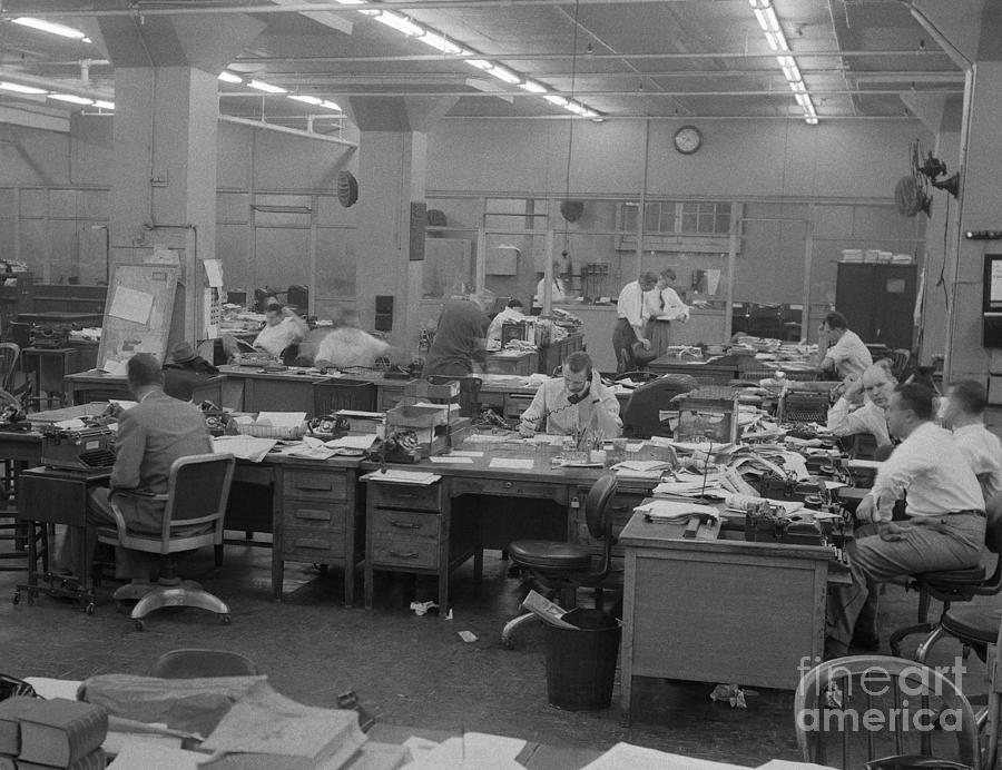 Newsroom During Strike Photograph by Bettmann