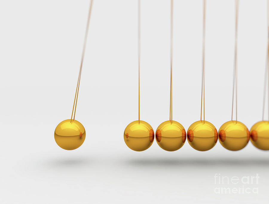 Ball Photograph - Newtons Cradle by Jesper Klausen/science Photo Library