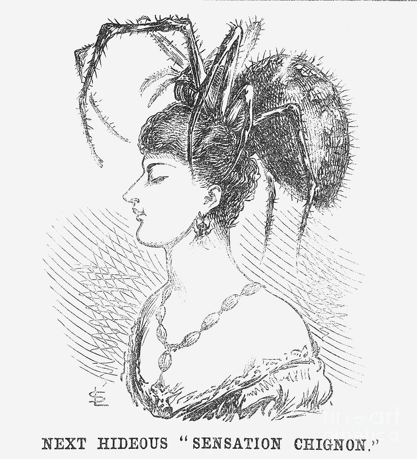 Next Hideous Sensation Chignon, 1867 Drawing by Print Collector