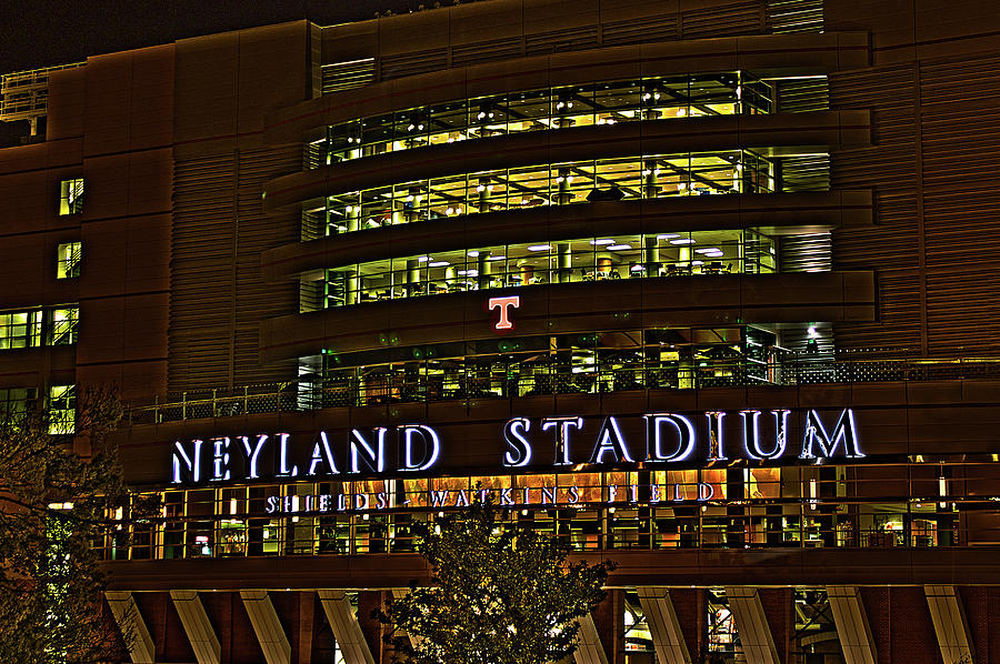 Neyland Stadium at Night Photograph by Rob Franklin - Pixels