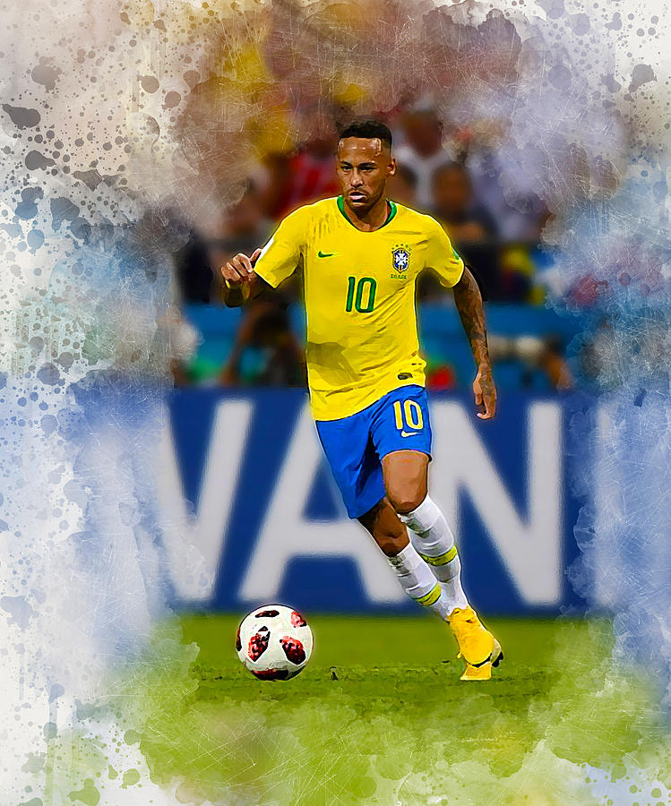 Neymar Digital Art by Karl Knox