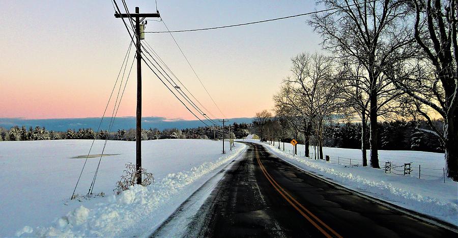 - NH Winter Drive Photograph by THERESA Nye