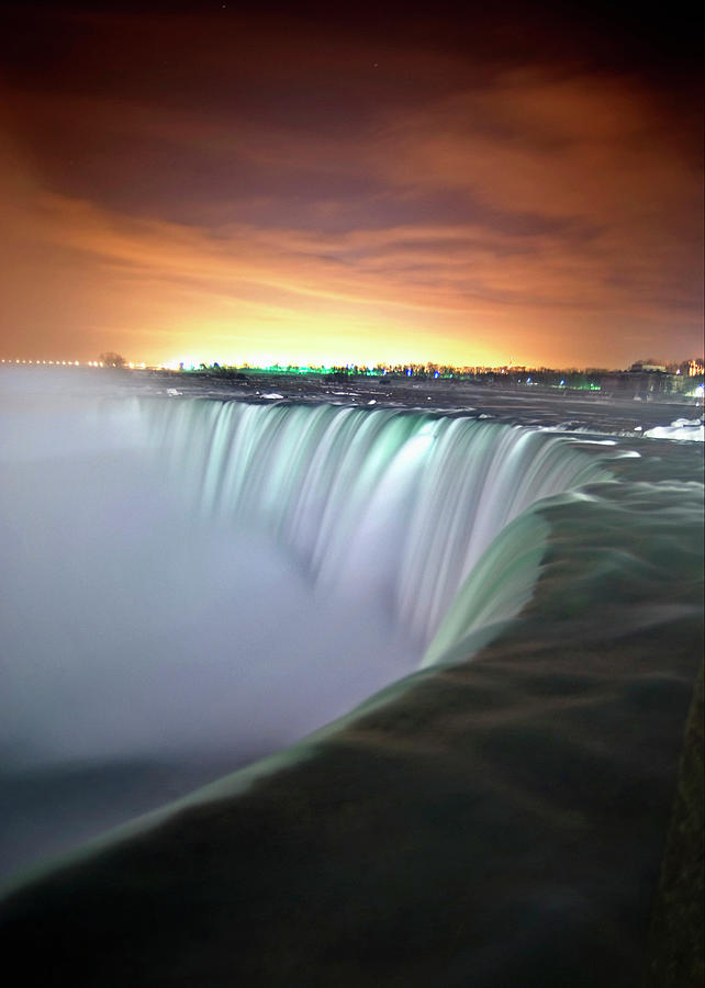 Nature Photograph - Niagara Falls By Night by Insight Imaging