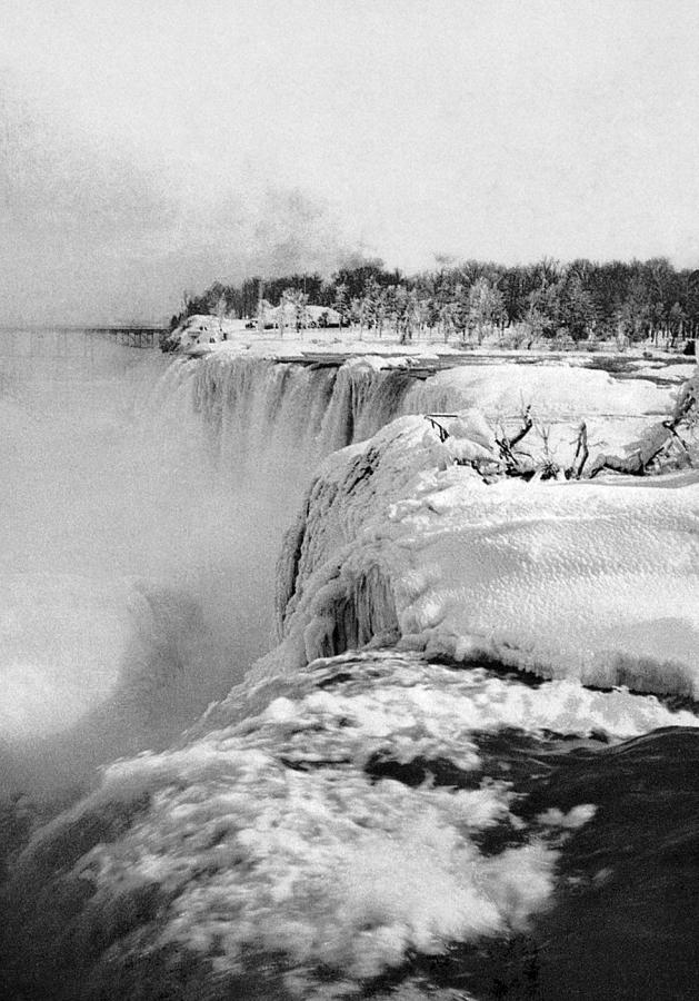 Niagara Falls Frozen In Winter - 1898 Photograph by War Is Hell Store