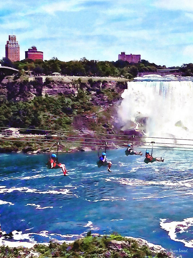 Niagara Falls ON - Zipline Photograph by Susan Savad