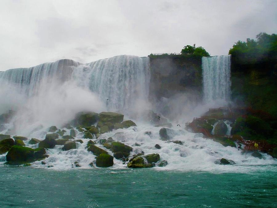 American and Bridal Veil Falls-Niagara Falls Photograph by Bnte Creations