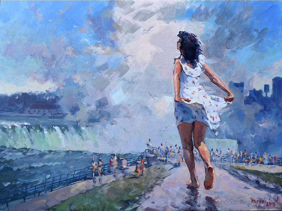 Niagara Mist  Painting by Ylli Haruni