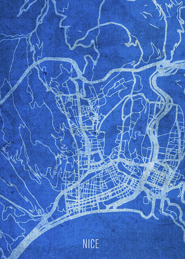 Street Map Of Nice France Nice France City Street Map Blueprints Mixed Media By Design Turnpike |  Pixels