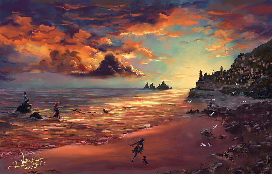 Sunset Digital Art - Nicodranus by Donna Stong