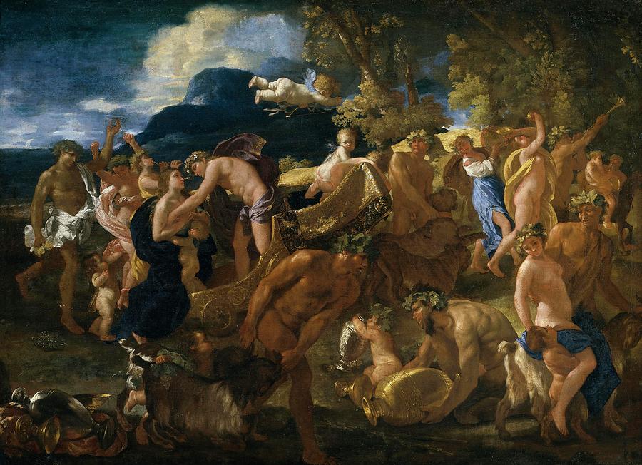 Nicolas Poussin / Bacchanal, 1625-1626, French School, Oil on canvas, 122 cm x 169 cm, P02312. Painting by Nicolas Poussin -1594-1665-