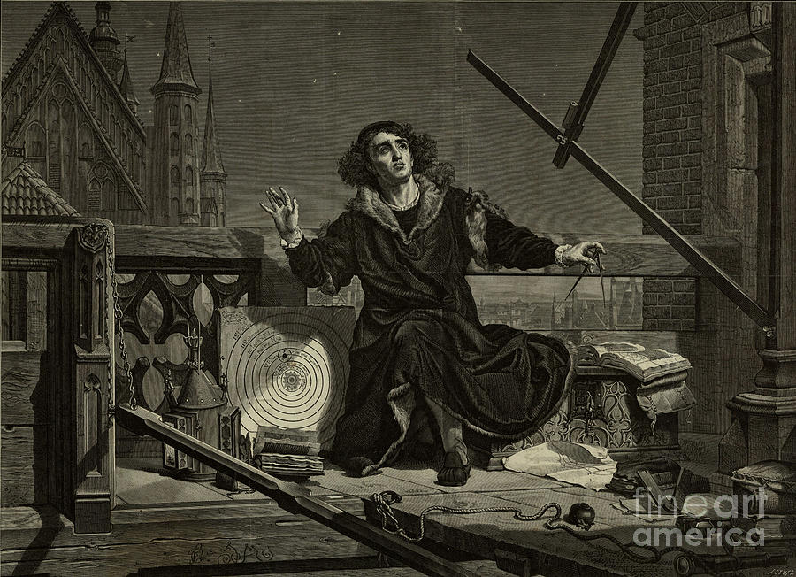 Black And White Drawing - Nicolaus Copernicus After Jan Matejko by Heritage Images
