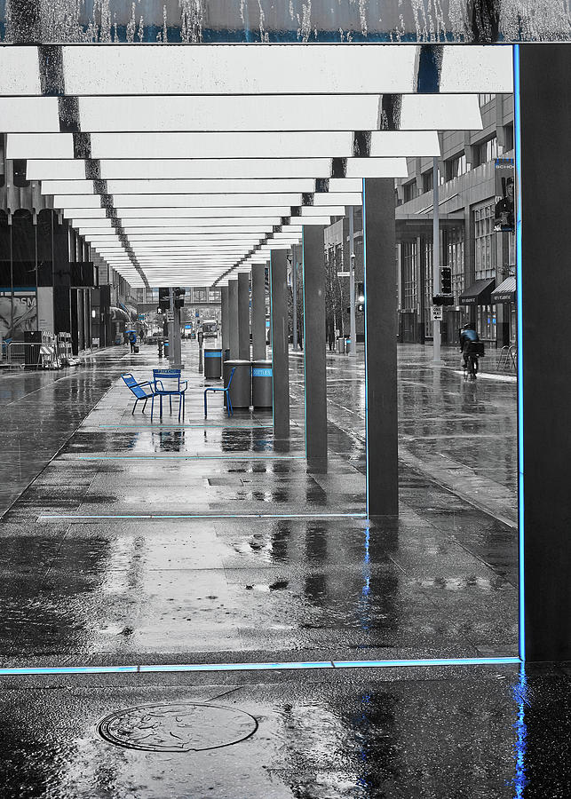 Nicollet Mall In The Rain by Jim Hughes Nicollet Mall In The Rain by Jim Hughes