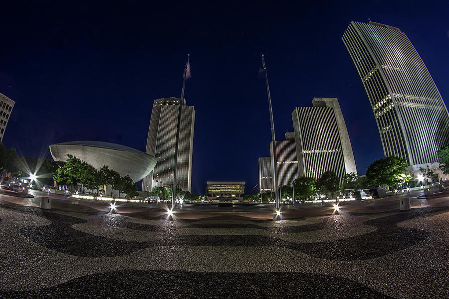 Night at Empire State Plaza Photograph by Jay Smith