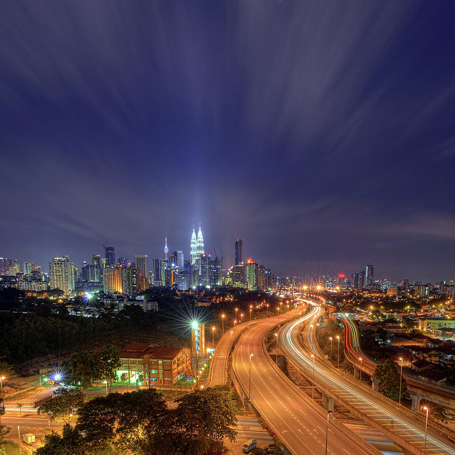 Night At  Kuala Lumpur Photograph by Zackri Zims Photography