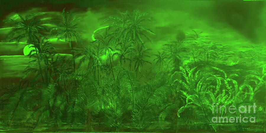 Night Became Green Painting by Michael Silbaugh