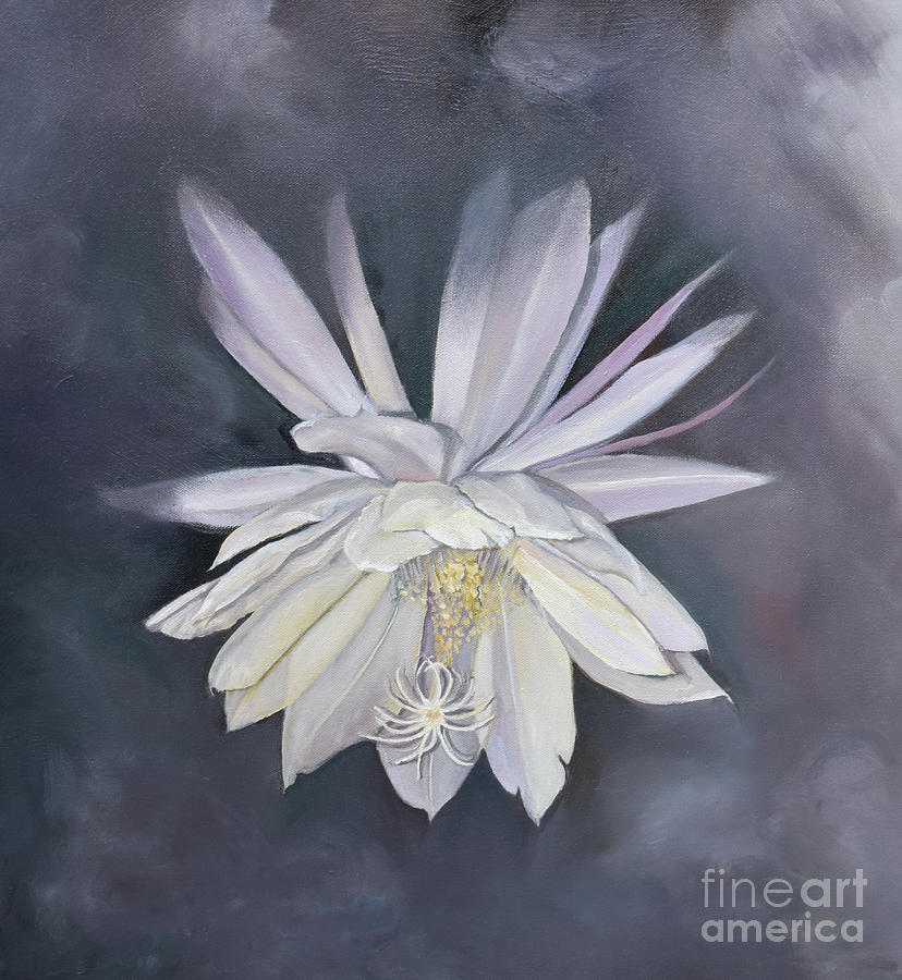 Night Blooming Cereus Painting by Anne Cameron Cutri