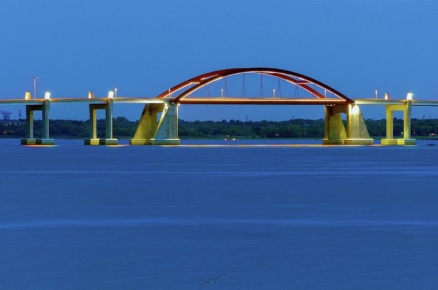 Dallas Photograph - Night Bridge by Erich Grant