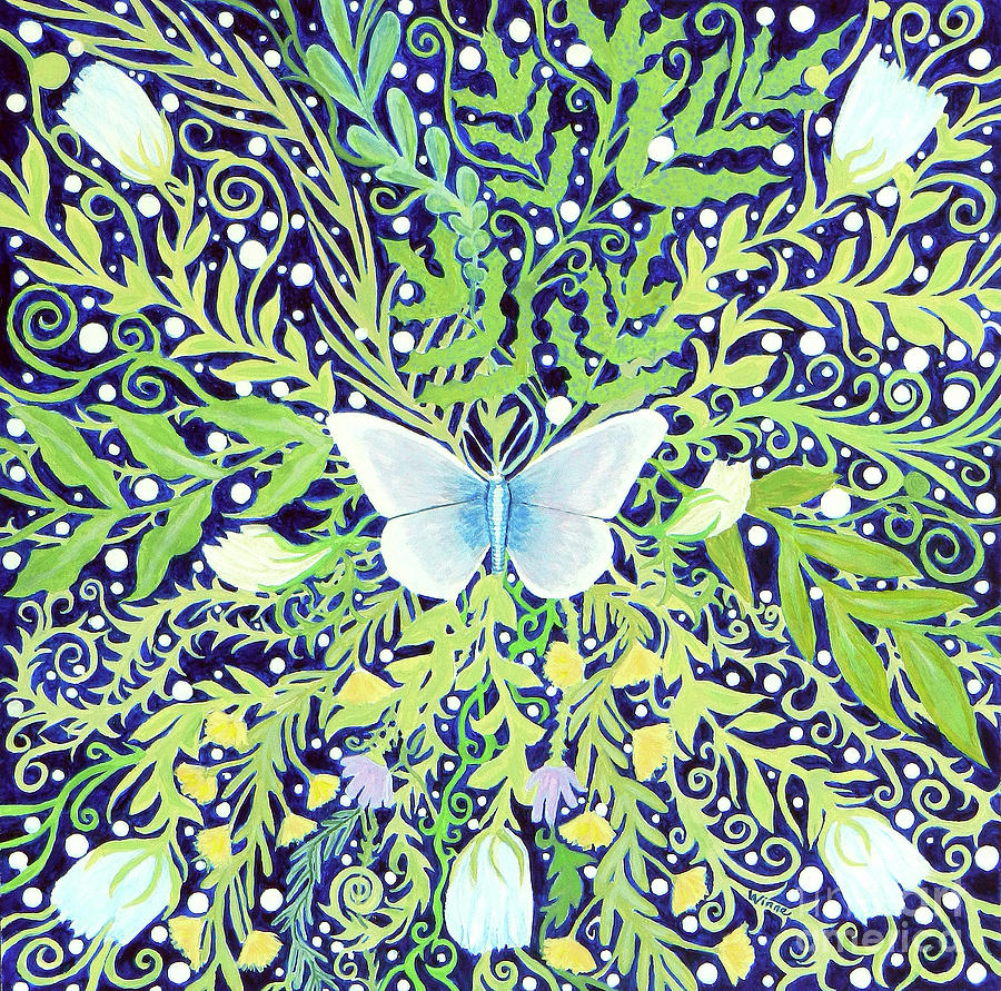 Night Butterfly Painting by Lise Winne