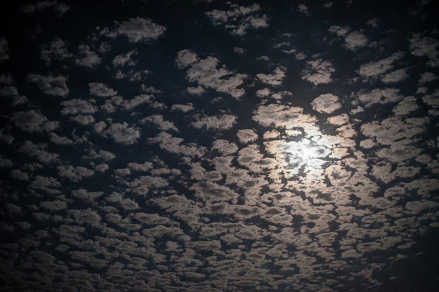 Night Clouds and Moon Photograph by Robert Potts