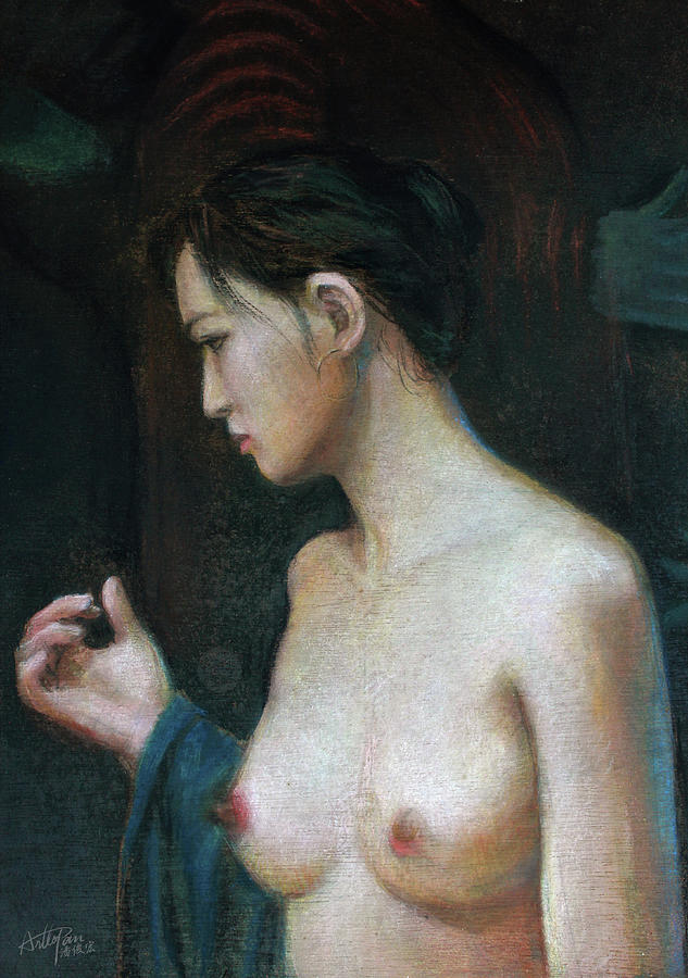 Night dream-part-Arttopan- character realistic portrait pastel painting Painting by Artto Pan
