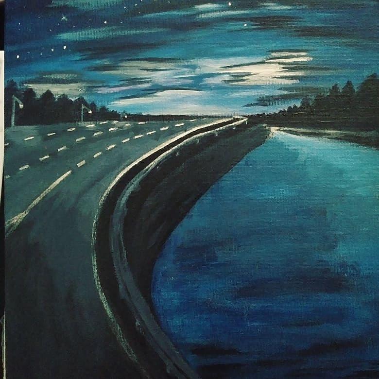 Night drive by Charlene Cowden