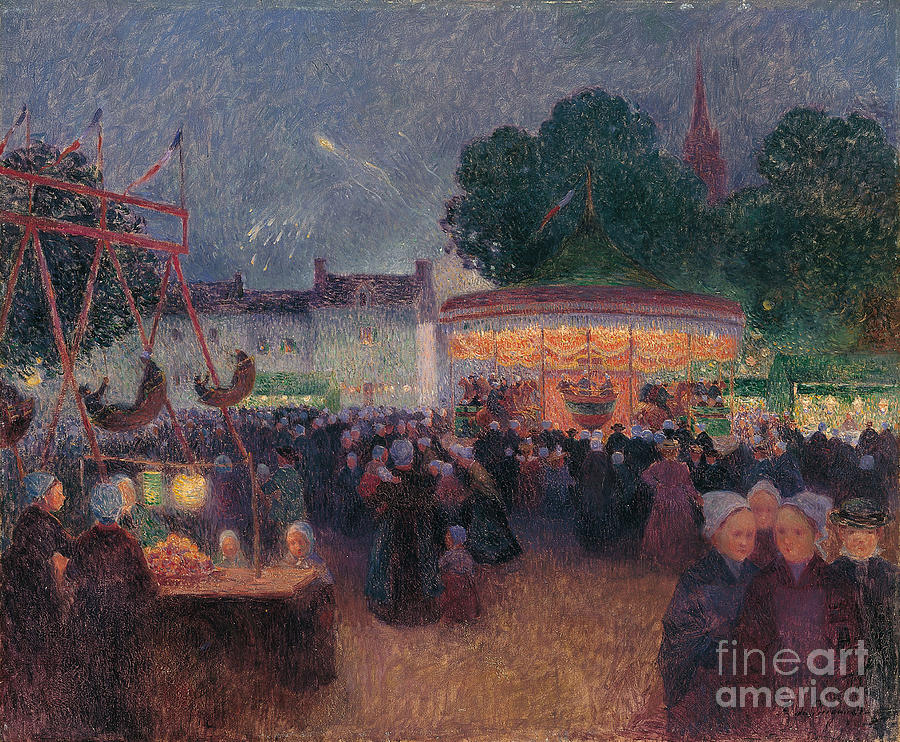 Night Fair At Saint-pol-de-léon Drawing by Heritage Images