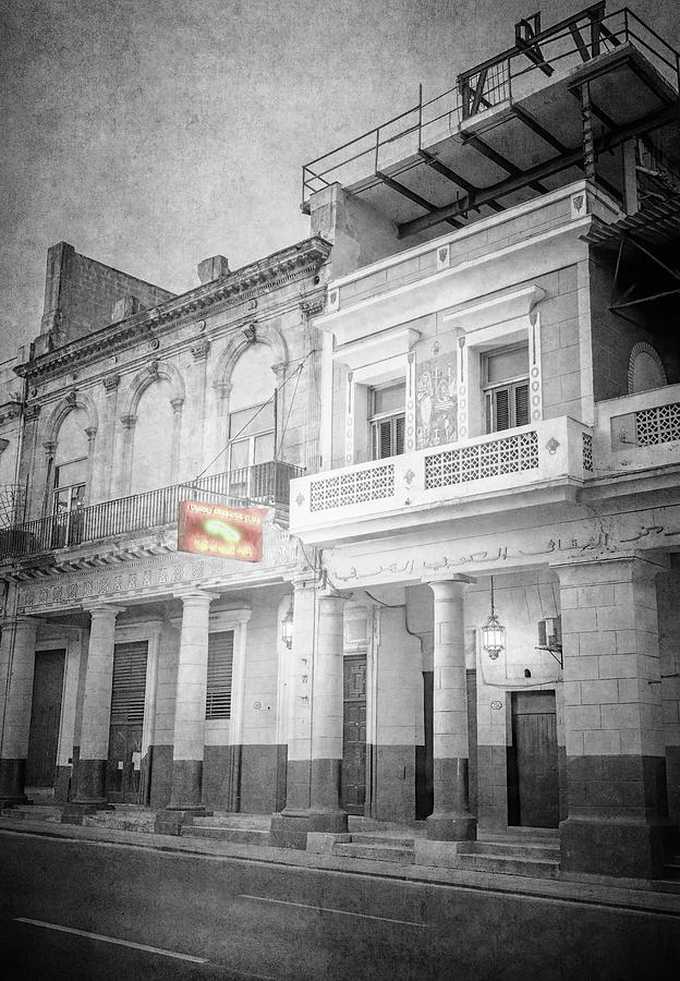 Night Illumination Havana Cuba BW by Joan Carroll Night Illumination Havana Cuba BW by Joan Carroll