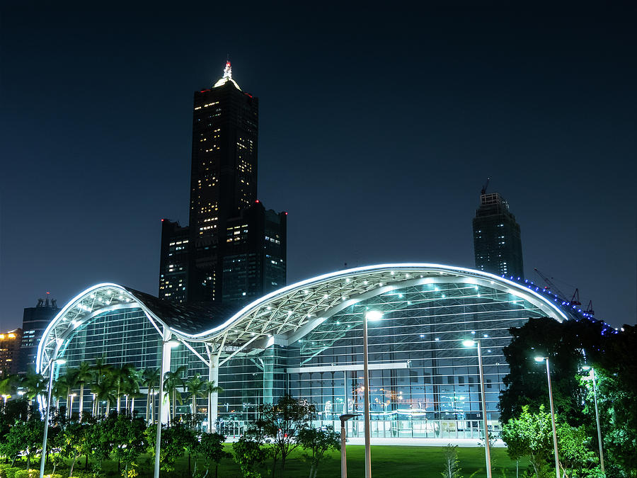 Architecture Photograph - Night in Kaohsiung by Frederik Morbe