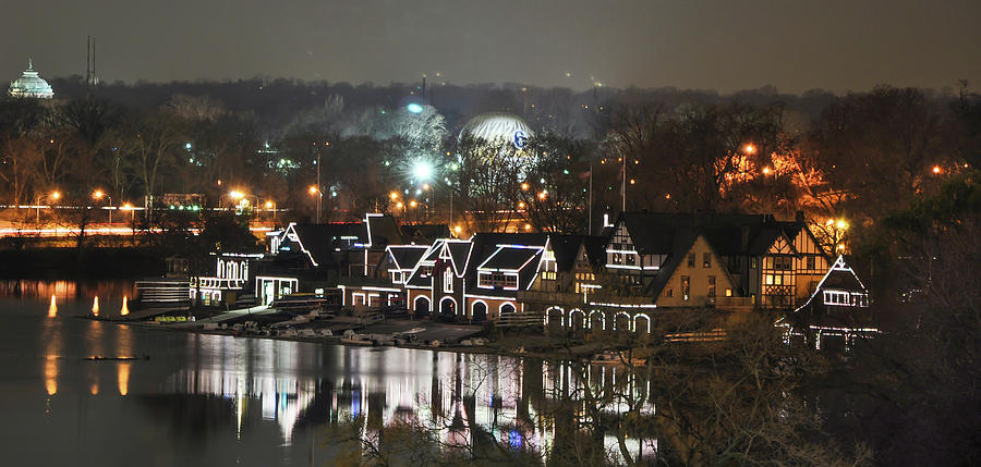 Night in Philly  - Boathouse Row Photograph by Bill Cannon