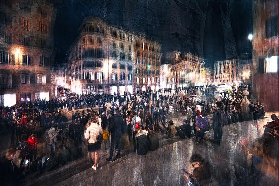 Night Photograph - Night In Piazza Di Spagna by Nicodemo Quaglia
