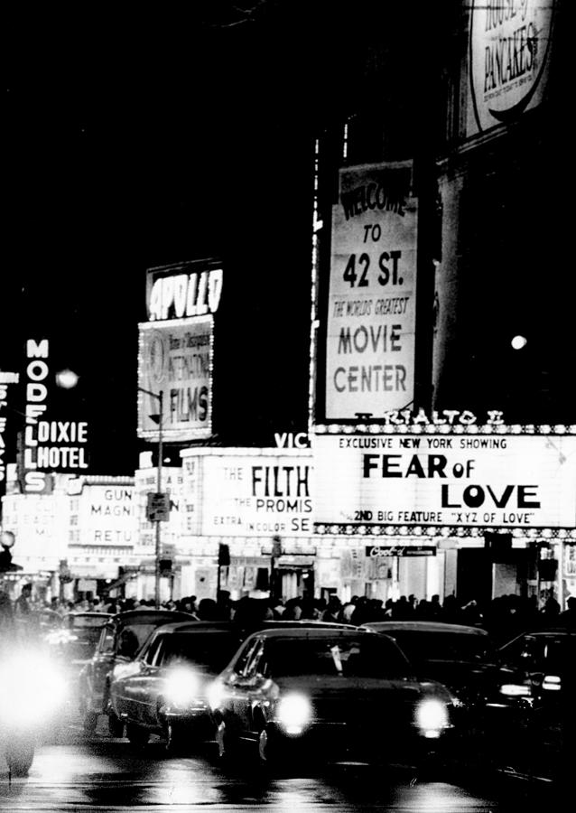 Night Life Along 42nd Street Betwee 7th Photograph by New York Daily News Archive