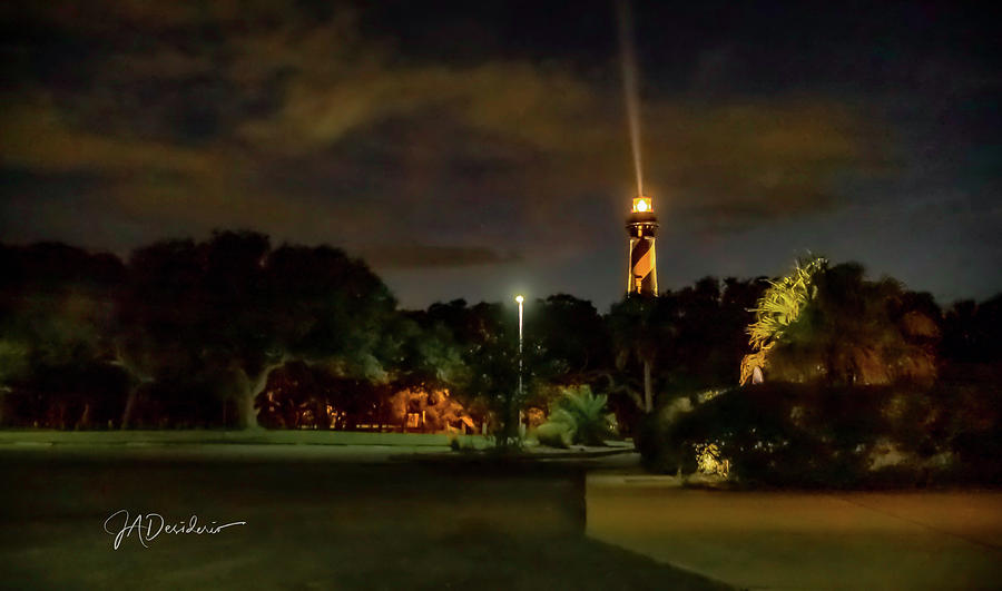 Night Lighthouse Photograph by Joseph Desiderio