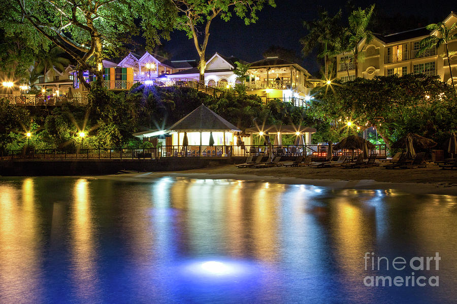 Night Lights in Jamaica Photograph by Becqi Sherman