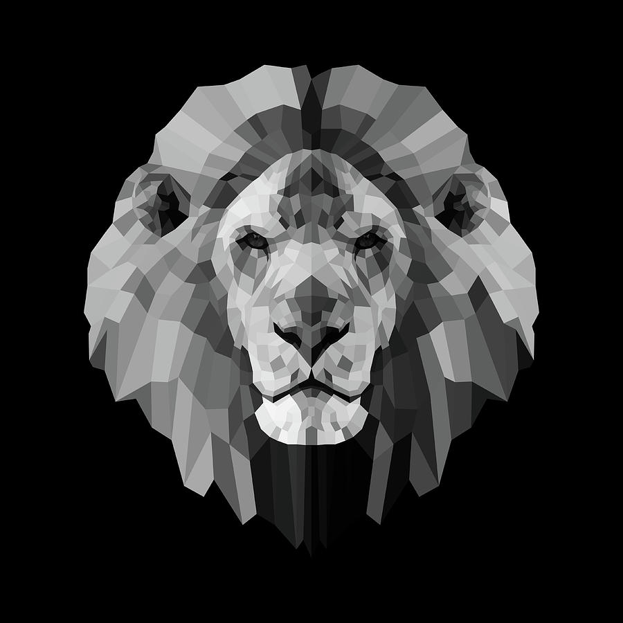 Lion Digital Art - Night Lion by Naxart Studio