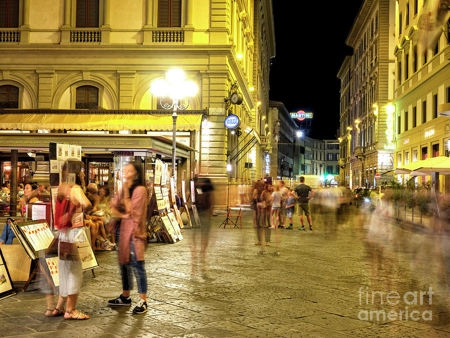 Night Moves at Piazza della Repubblica in Florence Photograph by John Rizzuto