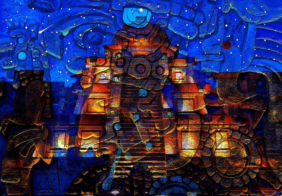 Night of the Aztec  Painting by David Lee Thompson