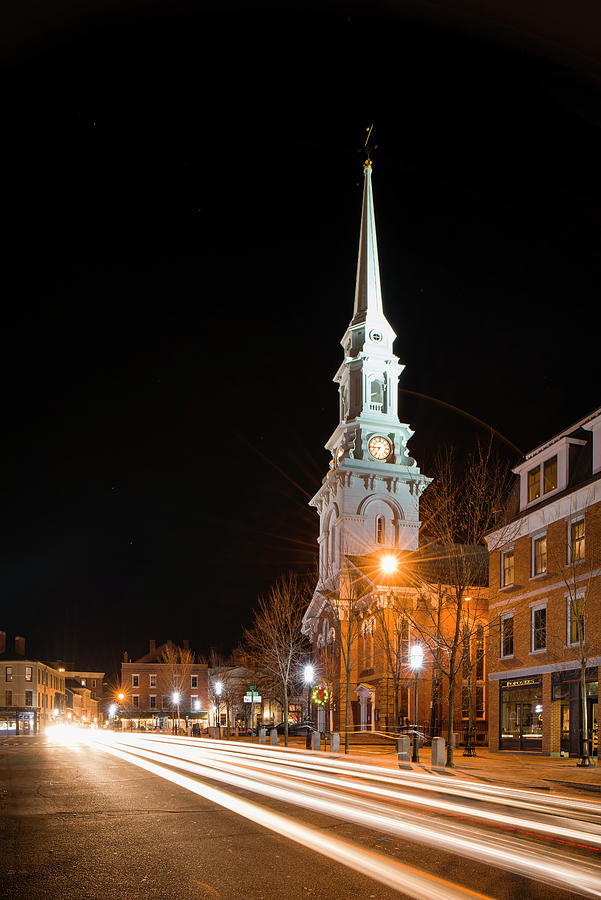 Night Photograph - Night On Congress Street by Michael Blanchette Photography