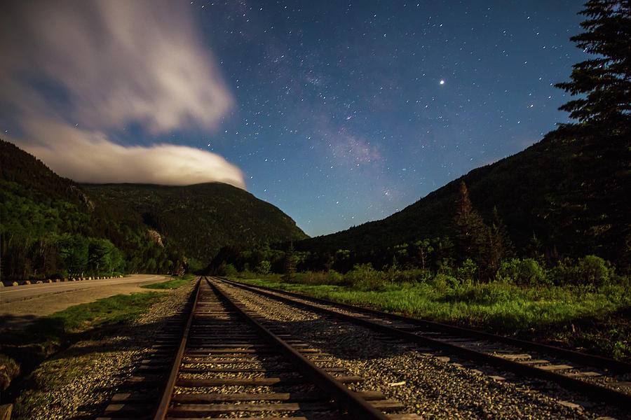 Night on the Tracks Photograph by White Mountain Images
